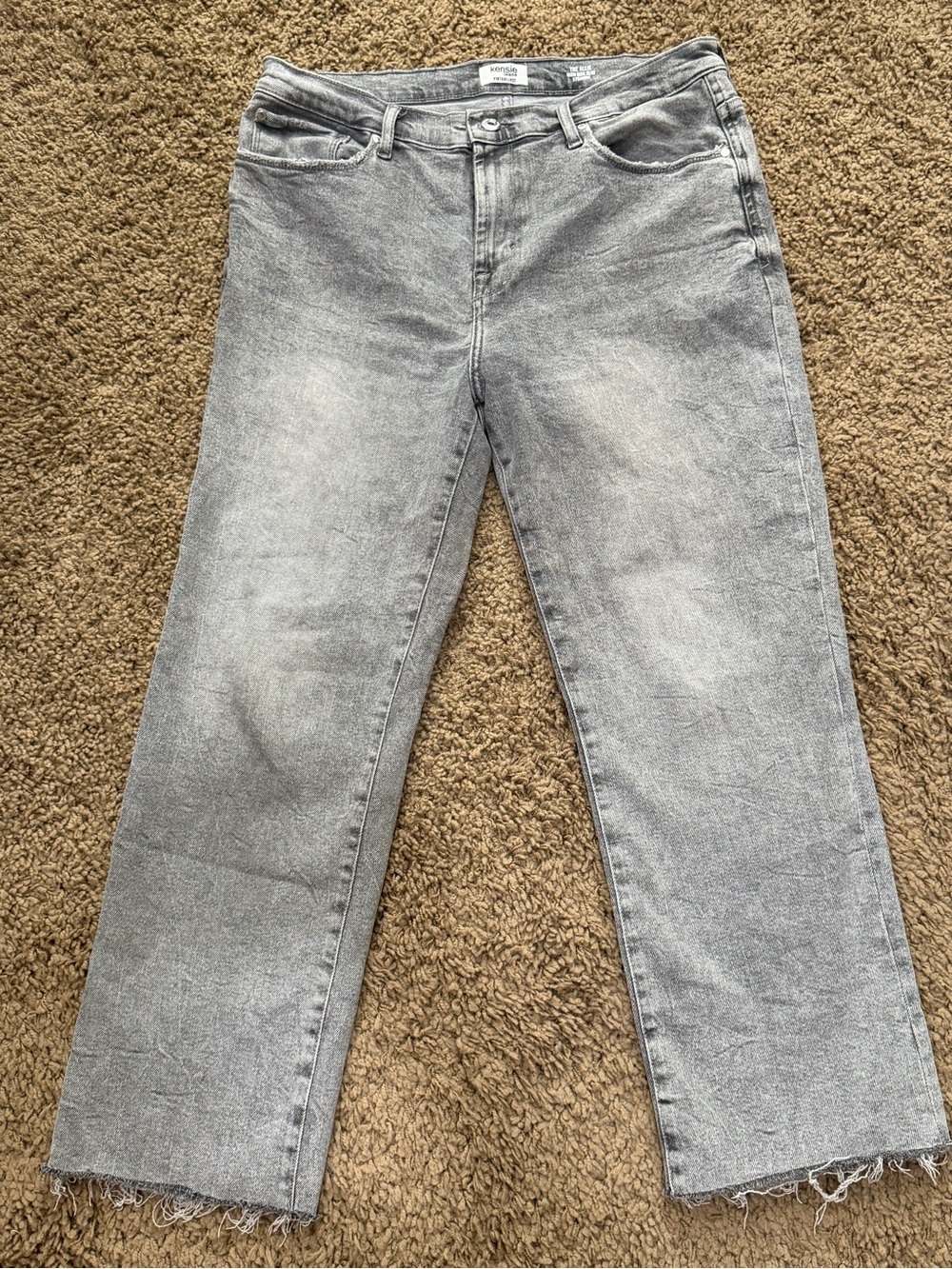 Kensie Washed Light Gray High Rise Slim Jeans